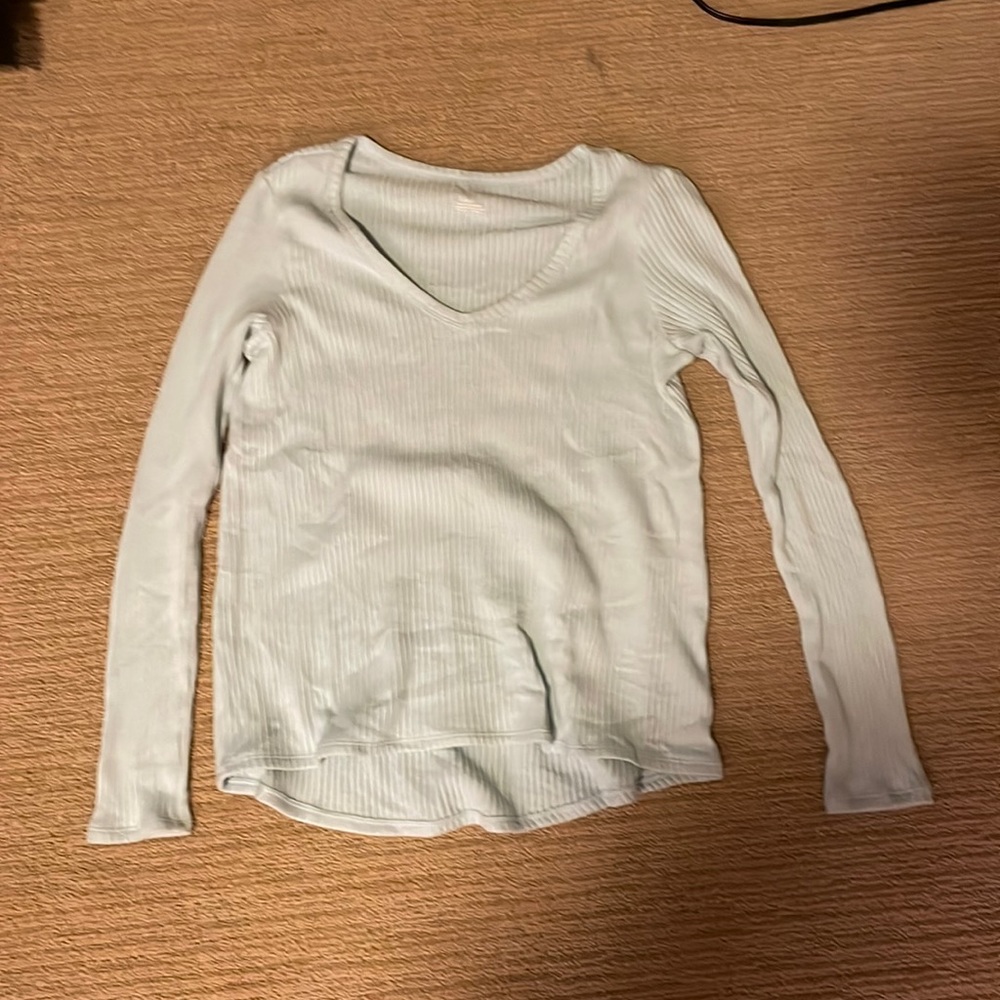 american eagle soft v-neck sweater, light blue, size small